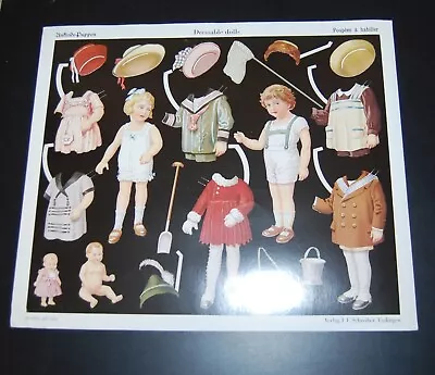 Vintage Sheet  Paper Dolls  German Made Un-Used Var 3 • $12