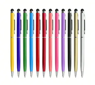 12pcs Universal Touch Screen Stylus Pen Ballpoint Pen Mixed-Multi Colours NEW • $10.98