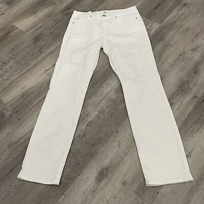 Else Womens Jeans 27 White Straight Ankle Distressed Denim Mid Rise Stretch • $15.96