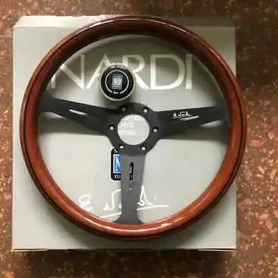 NARDI Classic 350mm Steering Wheel Mahogany Wood With Black Finish • $129.55