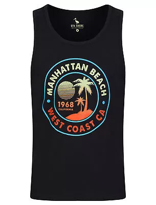 Men's Vest Summer Holiday Vintage Retro Surf Print Cotton Sleeveless Muscle Top  • £9.99