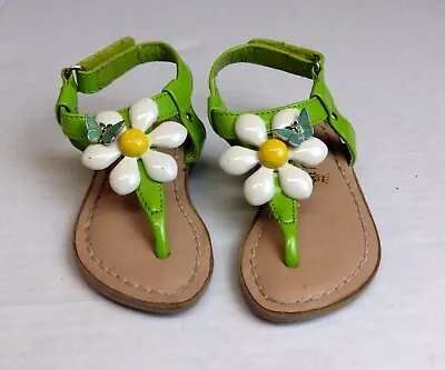 Miss Trish Of Capri For Target Green Daisy Butterfly Sandals Kids Size 5 • $10
