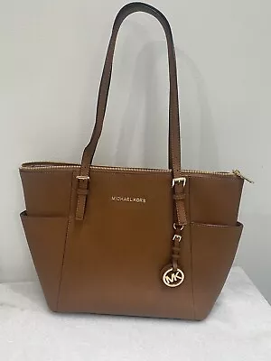 MICHAEL KORS Jet Set Item LG EW TZ Tote Saffiano Leather Purse Shoulder Bag. • $59