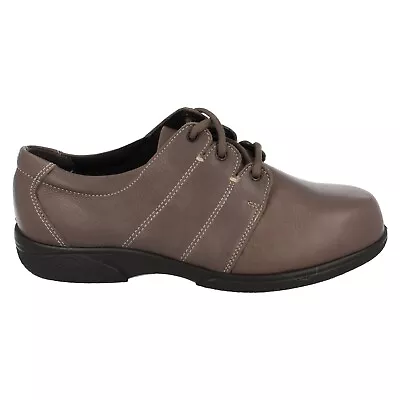 Ladies Easy B Leather Lace Up Wide Fitting Shoes : Glossop (factory Seconds) • £25