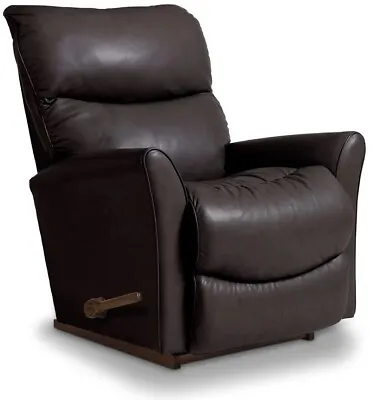 Dark Brown Leather La-Z-Boy Manual Rocker Recliner Lazy Boy Armchairs Lazyboy • $1549.95