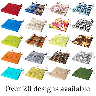 £8.79 • Buy ITALIAN FABRIC Chair Cushion SEAT PADS Thick Tie On Garden Dining Kitchen SQUARE