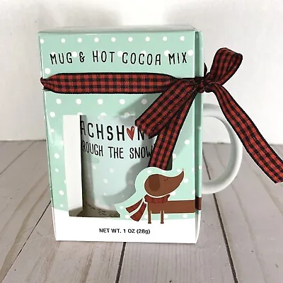 Dachshund Through The Snow COFFEE MUG Cocoa Christmas Holiday Gift NEW IN BOX • $15.99