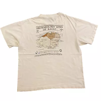 VTG Kauai Archaeology Sz Large White Hawaii T-Shirt Hanes • $25.75