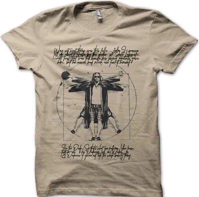 The Dude Your Opinion Man Vitruvian Man The Big Lebowski  Printed T-shirt 8940 • $17.36