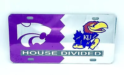 Kansas State Wildcats Kansas Jayhawks House Divided Mirror License Plate Car Tag • $25.97