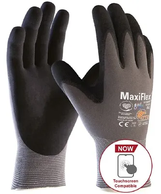 ATG Gloves Maxiflex Ultimate Adapt 42-874B Palm Coated Gloves Nitrile Coat Work • £5.99