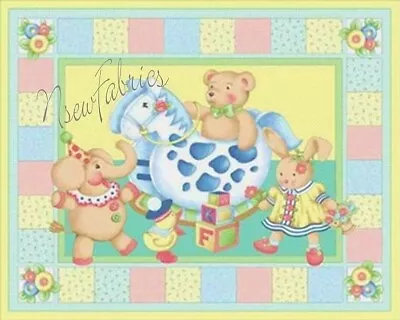 Mary Engelbreit Fabric Quilt Panel Baby TOY Cuties XLG -Stuffed Bear Bunny - BTP • $10.99