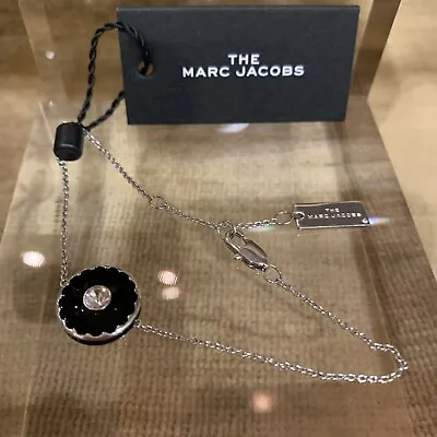 Marc Jacobs Women's Black Enamel Disc With Rhinestone Original Bracelet New • $49