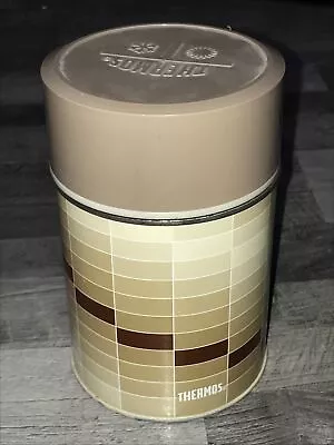 Vintage Thermos Brown Insulated Cup Retro Ombre Checked W8 • $15.50