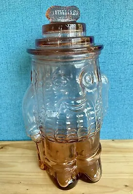 Mr. Peanut Vintage Depression Era Pink Glass Cookie Jar • $140