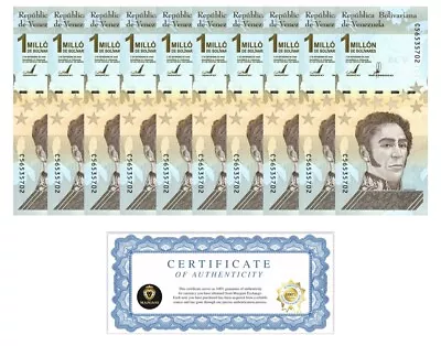 Venezuela 1 Million (1000000) Bolivar Soberano 2020 UNC X 10 PCS Bundle New • $29.99