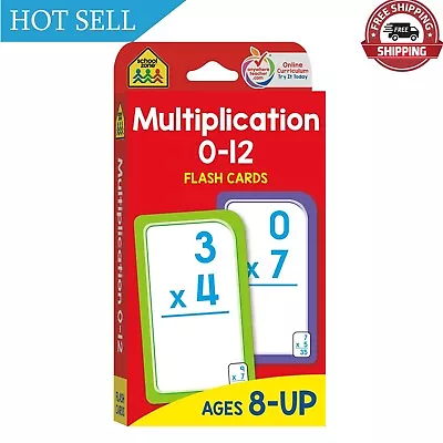 School Zone - Multiplication 0-12 Flash Cards - Ages 8+ 3rd Grade 4th Grade... • $5.96