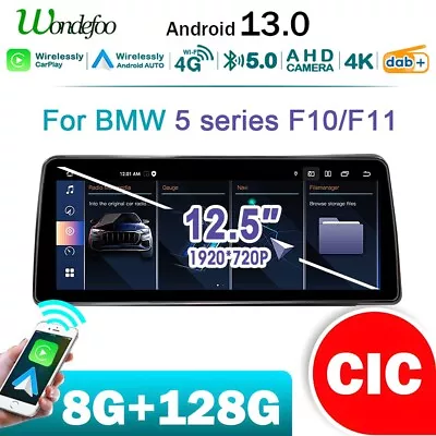 12.5  Android 13 Car Radio Carpaly 2DIN For BMW 5 Series F10 F11 520i 8G128G CIC • $401.15