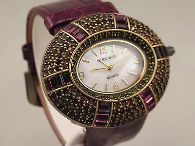 Heidi Daus  Beautiful Purple & Green Stone  Quartz Women Watch • $29.95