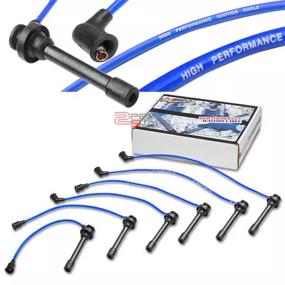 Galant 6g72 V6 8mm Spark Plug Suppression Core Wires Engine Ignition Blue Cable • $19.99