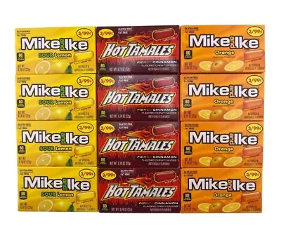 Mike & Ike Candy Bundle SOUR_LEMON ORANGE And HOTTAMALES  Pack Of 12 • $8.99