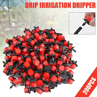 200pcs Adjustable Dripper Micro Drip Irrigation Watering Sprinkler Spray Nozzles • £10.91