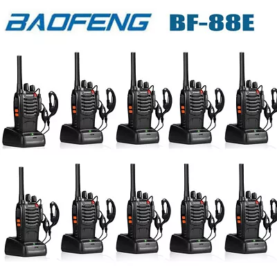 8 X Baofeng BF-88E Walkie Talkies Long Range Two Way Radio PMR 16CH W/ Headsets • £37.99