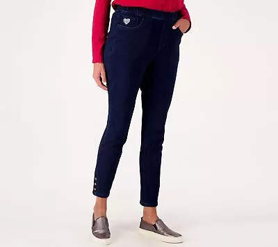 Quacker Factory Women's Jeans Sz M DreamJeannes Pull-On Blue A563735 • $25.10