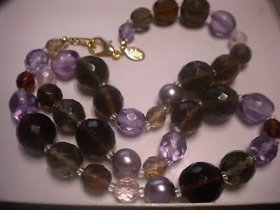 Beautiful Shades Of Purple Glass Beaded Necklace By Joan Rivers Shades 20 Inches • $8.95