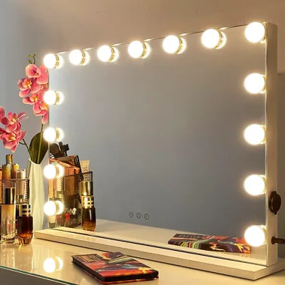 Hollywood Vanity Makeup Mirror With Lights 15 LED Lighted Standing Mirrors Wall • $109.99