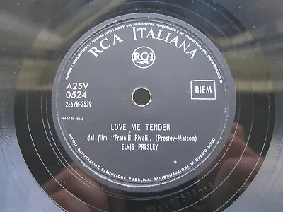 Rare Elvis Presley 78 Rpm Love Me Tender Matt Black Rca Italiana A25v 0524 Italy • $497.34