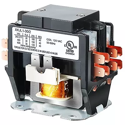 Carrier HVAC Motor Contactor 120V 30 Amp Coil 2 Pole Replacement Relays...  • $19.94