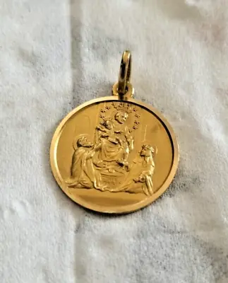 Gold Pendant 18ct 18K 750 Beautiful Italian Gold Ave Maria Madonna 18 Carat Gold • $375.65