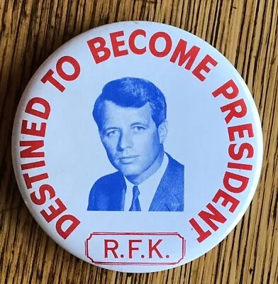 Rare Unusual Scarce RFK Robert Bobby Kennedy 3 1/2” Button Mirror Pin Pinback • $42