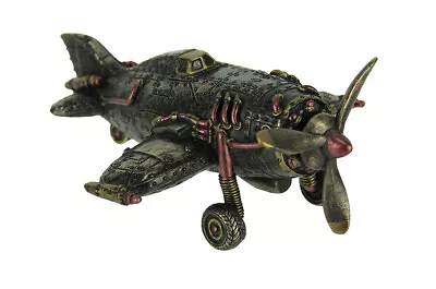 Steampunk Style Bronze Finish Single Propeller Airplane Statue • $59.99