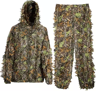 Ghillie Suit 3D Leafy Camo Hunting Suits Woodland Gilly Suits Suits For Men M-L • $35.80