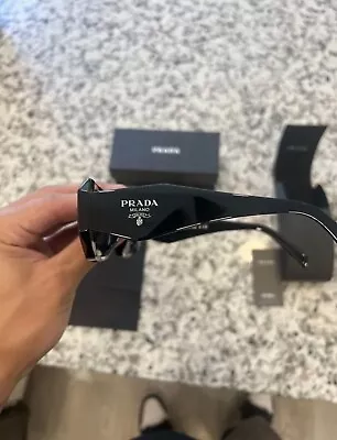 New* Prada PR17WS 1AB5S049 Women's Sunglasses 49 Mm Black / Dark Grey Lens • $89