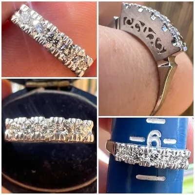 Vintage Solid Platinum Genuine Diamond Art Deco Band • $625