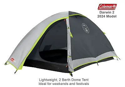 Coleman Darwin 2 - 2024 Model - Lightweight 2 Berth Tent - Ideal For Festivals • £84.95