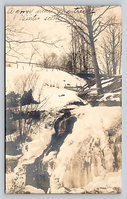 C1907 RPPC Winter Scene Snow Covered Gorge Near MONTROSE PA ANTIQUE Postcard • $24.97