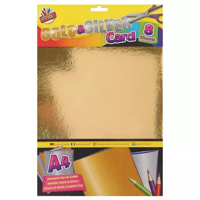 A4 Coloured Sheets Gold Silver Mix Color Paper Arts & Craft Card Making Black • £3.95