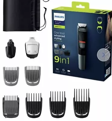 Philips 5000 Series 9-In-1 Head & Beard Trimmer Kit - Black (MG5720/13) Sealed  • $66.92