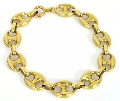 Vtg Beautiful 14k Yellow Gold Mariner Chain Link Bracelet 7  Long 9.3g ! • $795