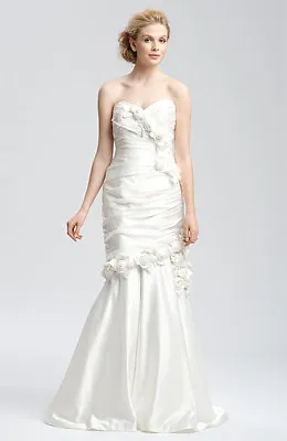 NEW FAVIANA 'Eva' Convertible Satin STRAPLESS BRIDAL GOWN $1498 SIZE 2 WEDDING • $389