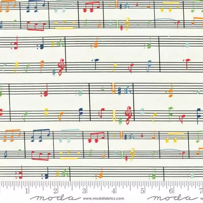 MODA FABRICS #21815 11  SWEET MELODIES  30.S Musical Note BTY • $12.99