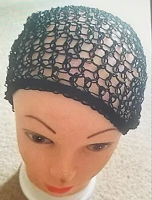£2.99 • Buy Thick Hair Net Black Small Size 1940’s Style Elastic Hairnet Snood Wig Cap Mesh