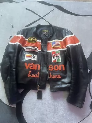 VINTAGE VANSON ALL-STAR Motorcycle Jacket Size 40 100% AUTHENTIC • $550