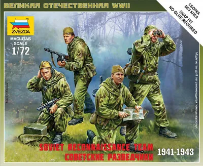 Zvezda 1/72 Soviet Reconnaissance Team # 6137 - Plastic Model Kit • £6.25