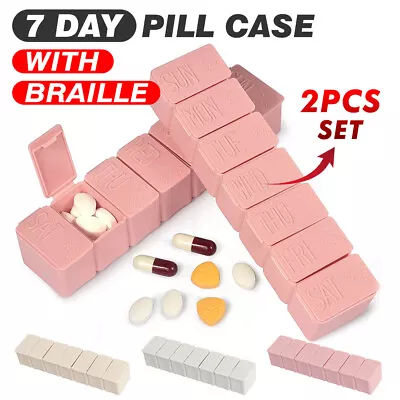 2X 7 Day Weekly Pill Box Medicine Tablet Organizer Dispenser Container Case Week • $8.93