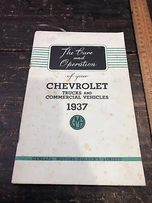 Chevrolet Trucks And Commercial Vehicles 1937 Operation Guide GMH Vintage  • $30